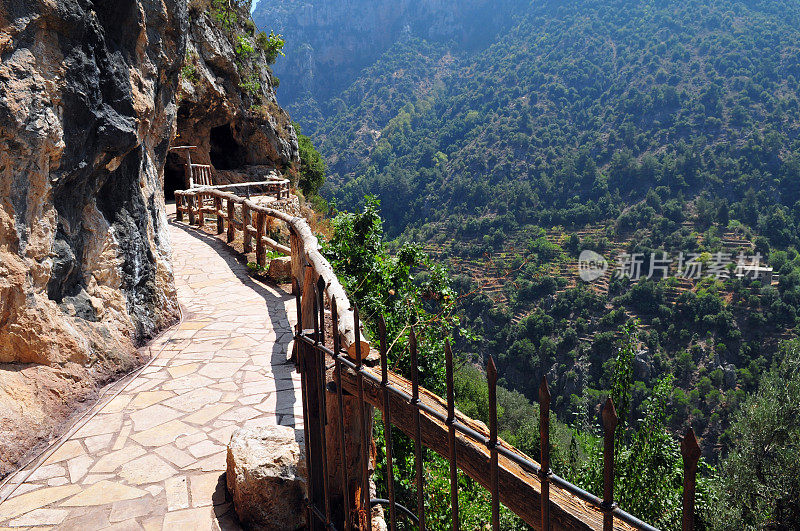 Deir Qannoubin修道院在Qadisha山谷，黎巴嫩